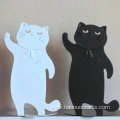 Black and white cartoon cat Creative metal bookstand